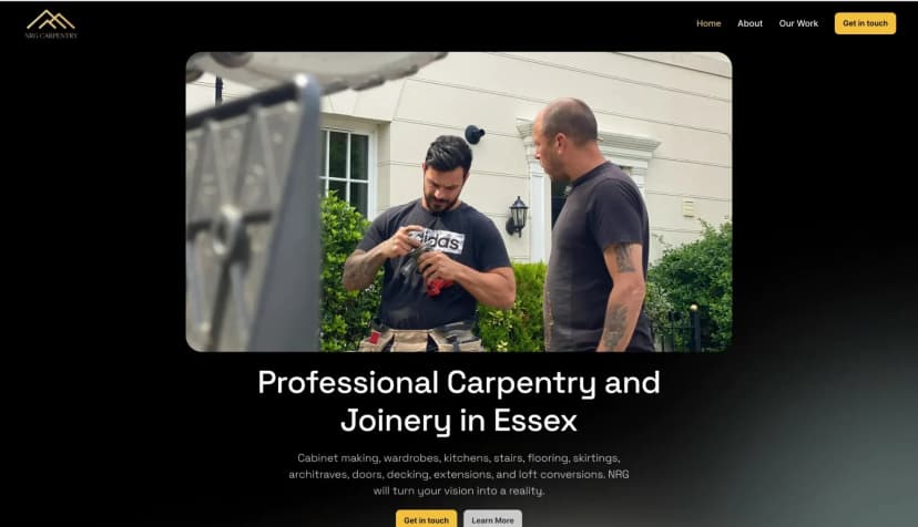 NRG Bespoke Joinery - web design by Glide Marketing Essex