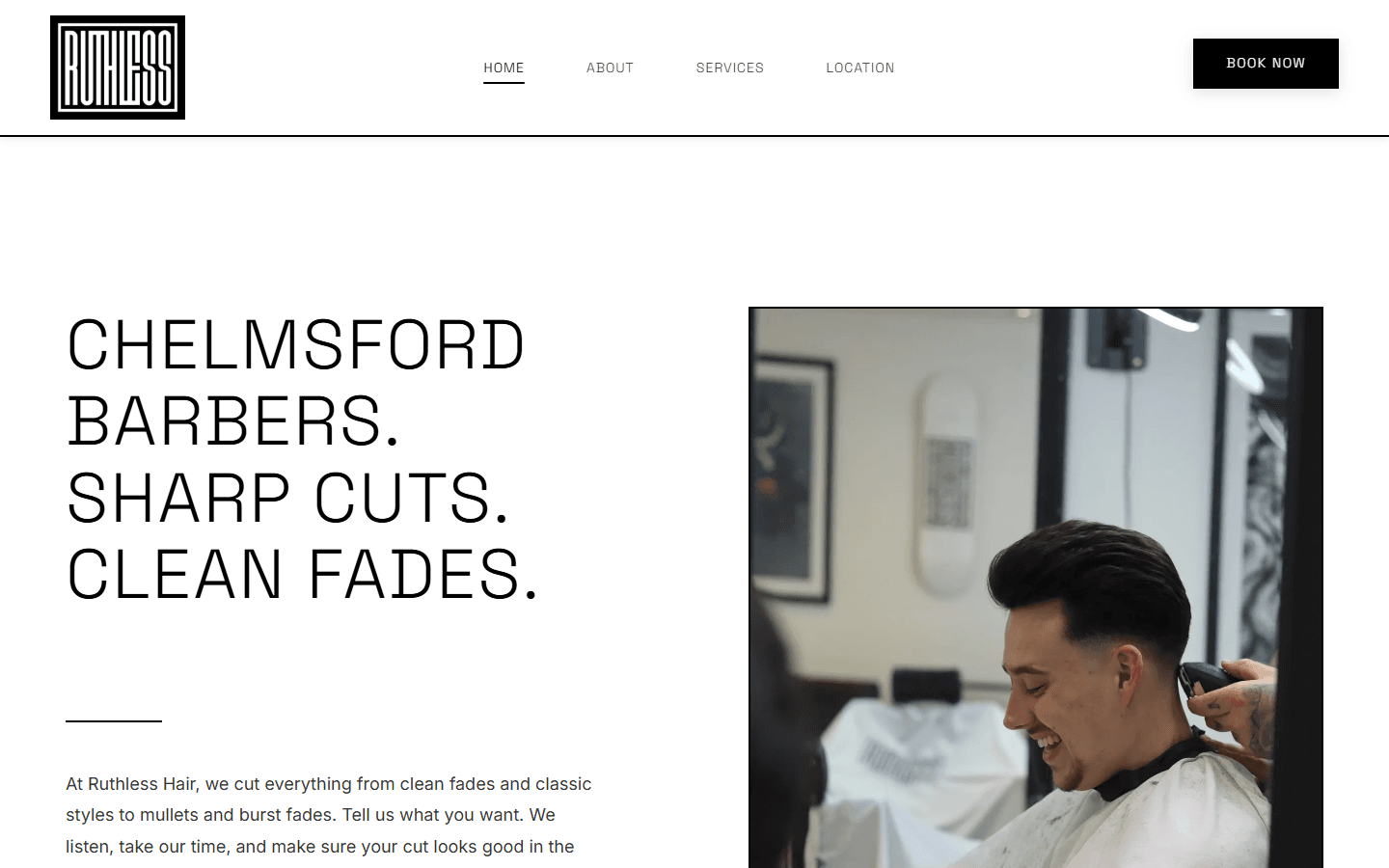 Ruthless Hair website built by Glide