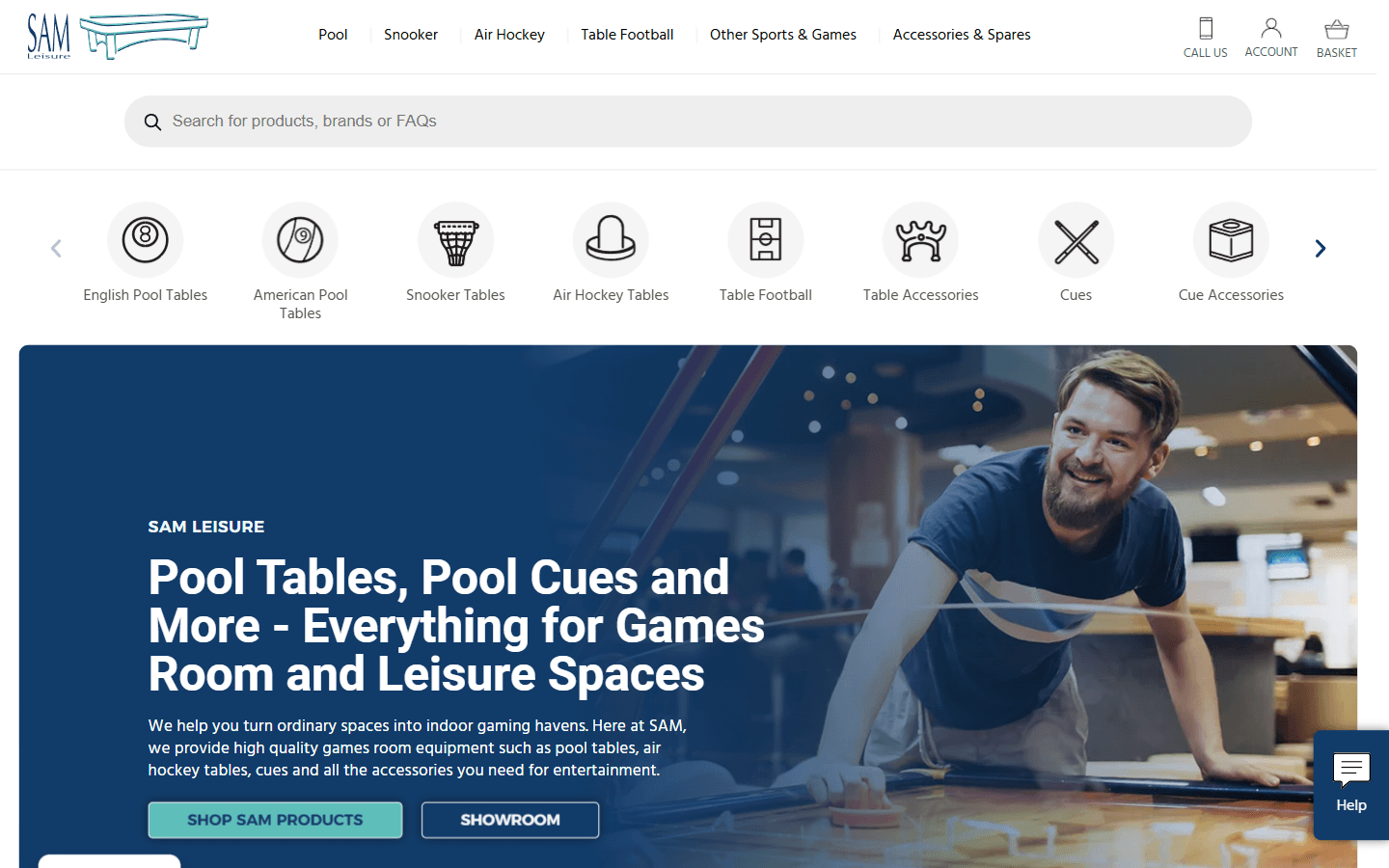SAM Leisure website built by Glide