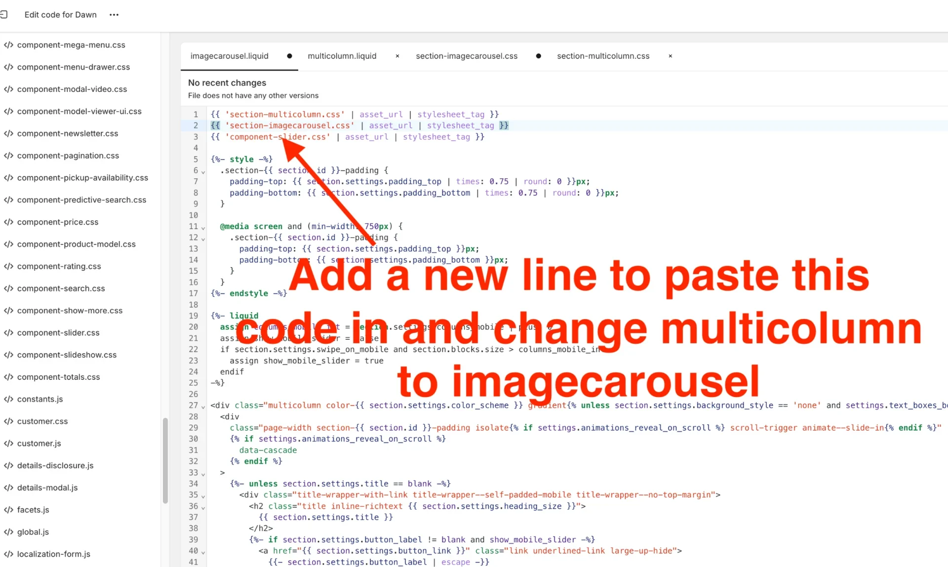 Shopify Image Carousel Tutorial Screenshot Step 12b
