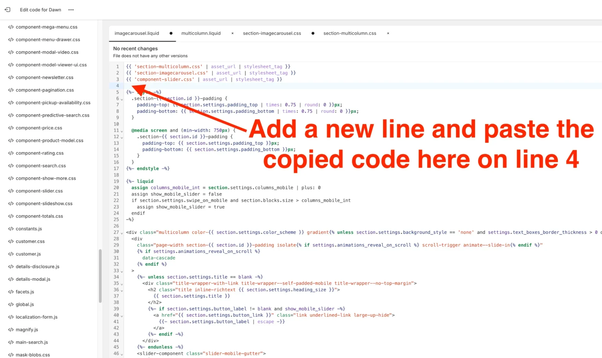 Shopify Image Carousel Tutorial Screenshot step 13
