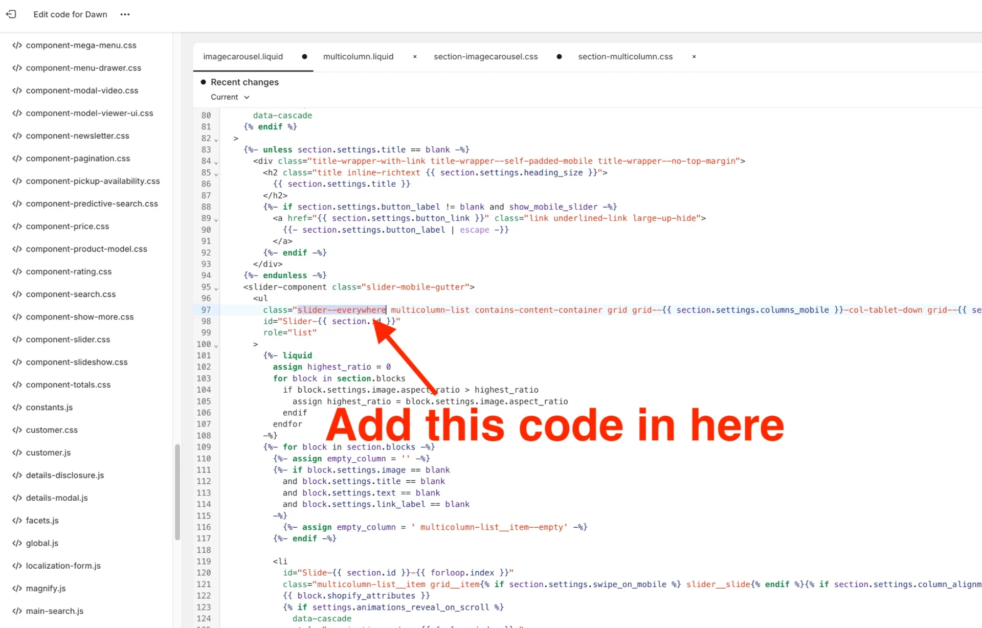 Shopify Image Carousel Tutorial Screenshot Step 15