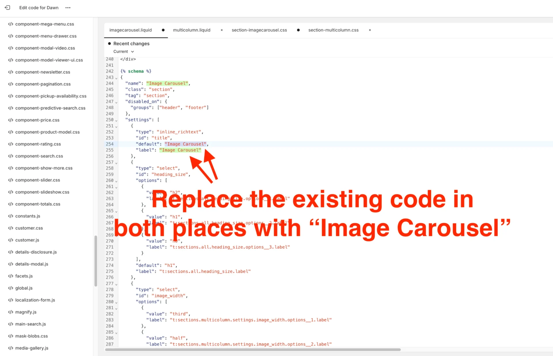 Step 19 shopify image carousel